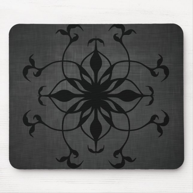 Gothic flower in black and grey mouse pad (Front)