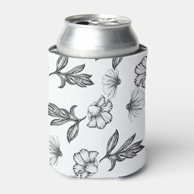 Gothic Flower tattoo Baby Shower Can Cooler (Can Front)