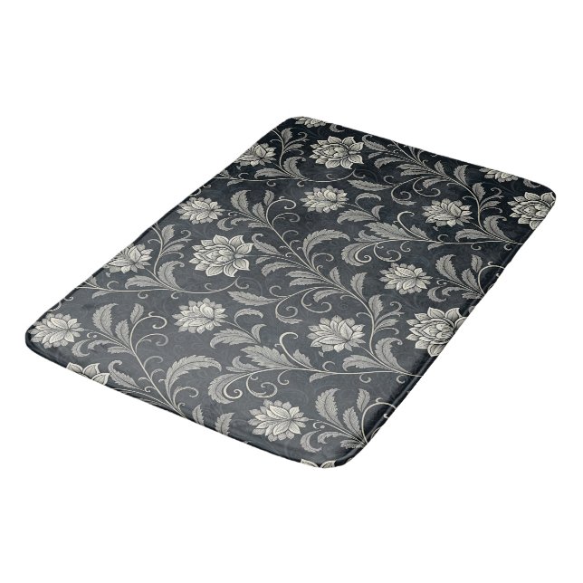 Gothic Flowers Pattern Bath Mat (Angled)