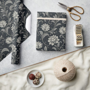 Gothic Flowers Pattern Wrapping Paper
