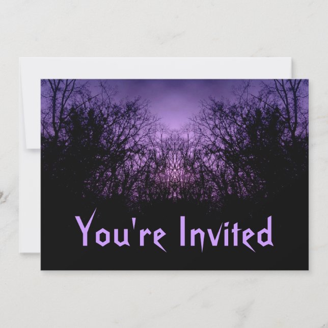 Gothic forest fantasy invitations for your text (Front)