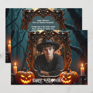 🎃Gothic Forest Glow Custom Photo card
