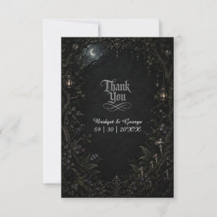 Gothic Forest Moon Lantern Wedding Thank You Card