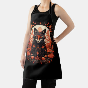 Gothic Fox and Flowers Apron