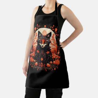 Gothic Fox and Flowers Apron