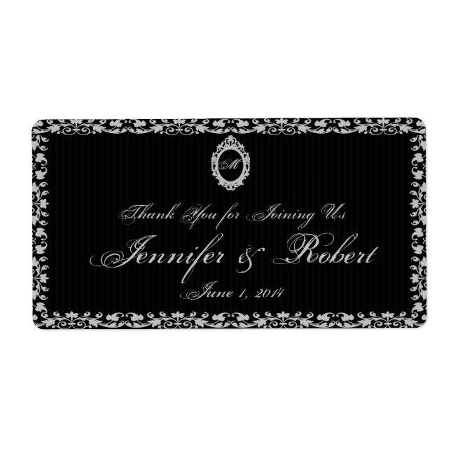 Gothic Frame Monogram Water Bottle (Front)