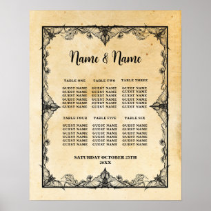 Gothic Frame Table Wedding Halloween Seating Plan Poster