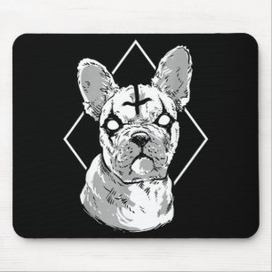 Gothic French Bulldog Heavy Metal Halloween Dog Mouse Pad