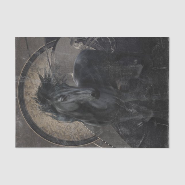 Gothic Friesian Horse Tissue Paper (Front)