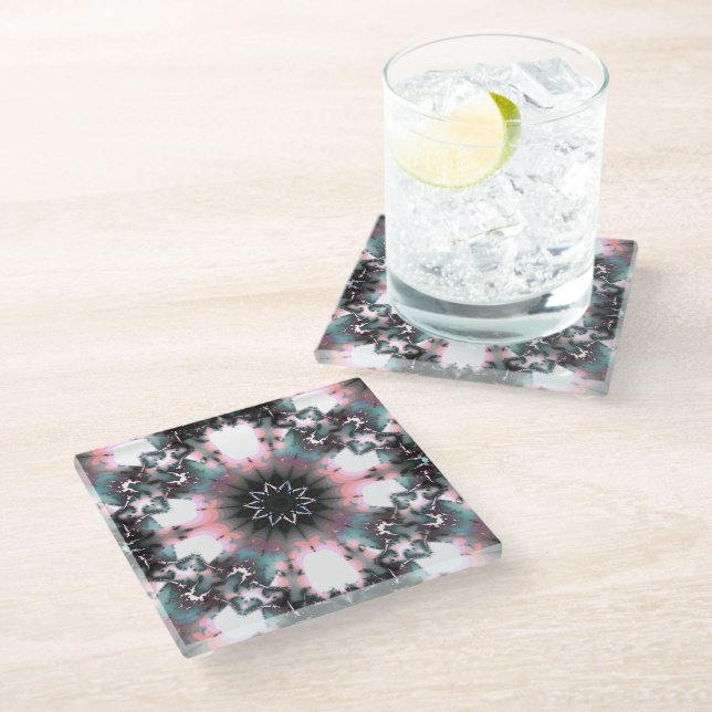 Gothic Frozen Winter Spider Web Glass Coaster (Angled)