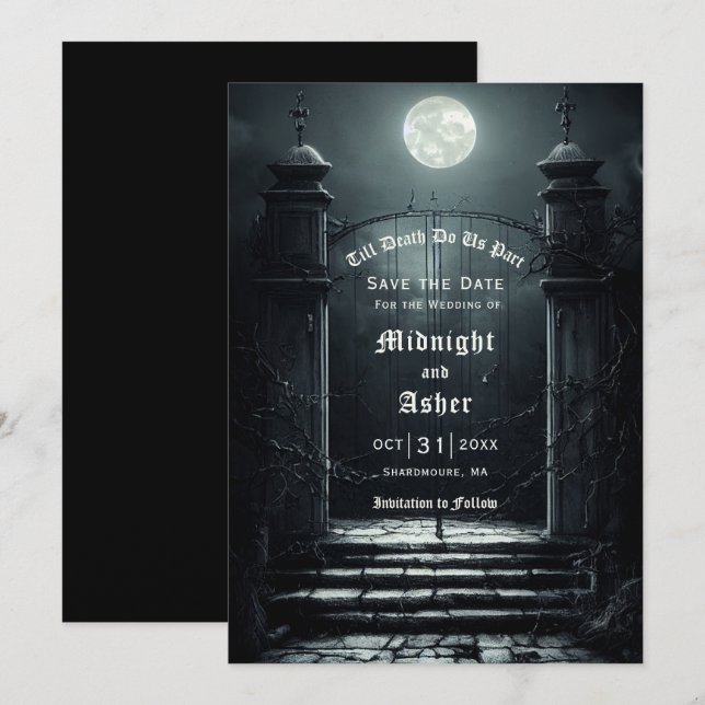 Gothic Full Moon Save The Date (Front/Back)