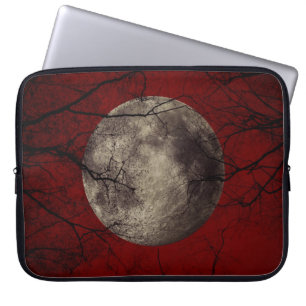 Gothic Full Moon with Haunting Trees Laptop Sleeve