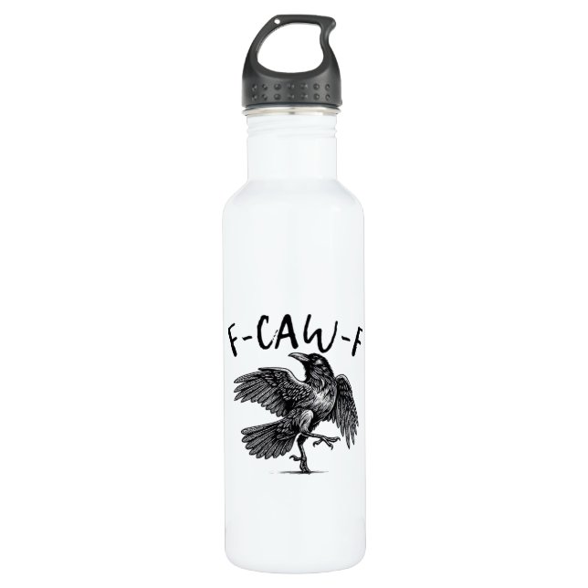 Gothic Funny F Caw F Crow Aesthetic Casual Look 710 Ml Water Bottle (Front)