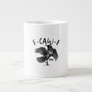 Gothic Funny F-Caw-F Crow Humor Essential Aestheti Large Coffee Mug