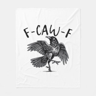 Gothic Funny F-Caw-F Crow Humour Essential Aesthet Fleece Blanket