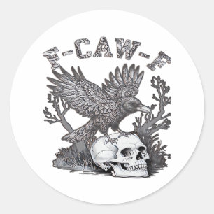 Gothic Funny F-Caw-F Humor Crow Essential Retro St Classic Round Sticker