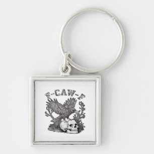Gothic Funny F-Caw-F Humor Crow Essential Retro St Keychain