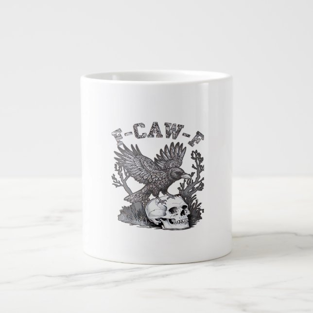 Gothic Funny F-Caw-F Humor Crow Essential Retro St Large Coffee Mug (Front)