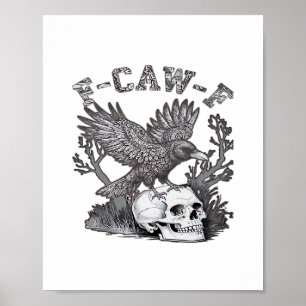 Gothic Funny F-Caw-F Humor Crow Essential Retro St Poster