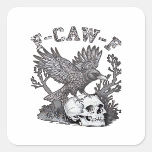 Gothic Funny F-Caw-F Humor Crow Essential Retro St Square Sticker