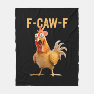 Gothic Funny Humour Crow F-Caw-F Fleece Blanket