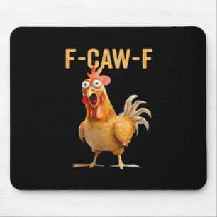 Gothic Funny Humour Crow F-Caw-F Mouse Pad