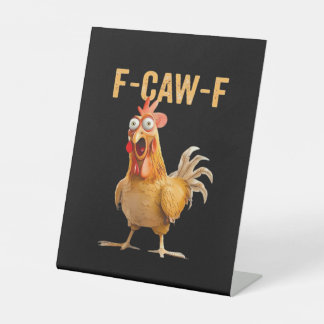 Gothic Funny Humour Crow F-Caw-F Pedestal Sign