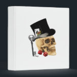 Gothic gambler skull tattoo design binder<br><div class="desc">Fun Gothic wedding groom gambling man skull with dice and ace of spades cards design, easily change the background colour from a range of over 200 different background colours easily add your own text to make a unique gothic, steampunk, rock, gambling, tattoo or biker, rockabilly style product. Or visit theLEATHER_AND_LACE...</div>