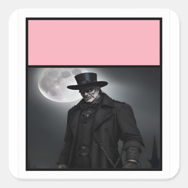 Gothic Gentleman Under Full Moon Sticker (Front)