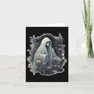 Gothic Ghost In The Forest Vintage Floral Ghost Ha Card