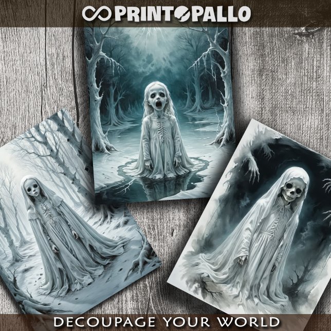 Gothic ghost of a child summoned to our world  wrapping paper sheet (Creator Uploaded)