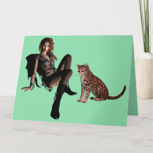 GOTHIC GIRL AND CAT BIRTHDAY CARDS