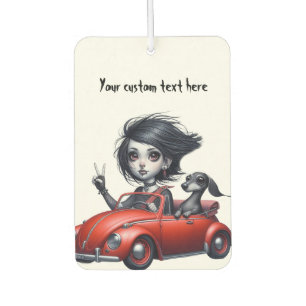 Gothic Girl and Dachshund Air Freshener