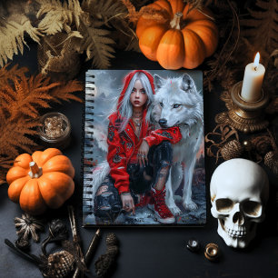 Gothic Girl and Wolf Notebook