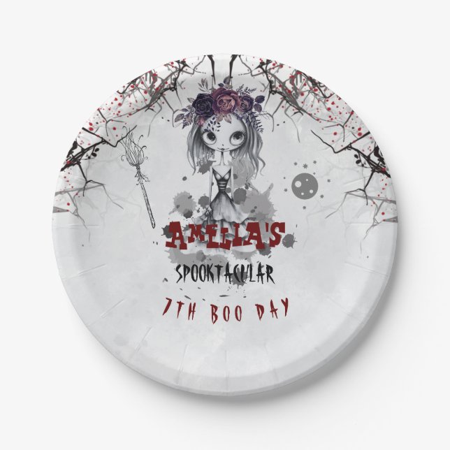 Gothic Girl Birthday Party  Paper Plate (Front)