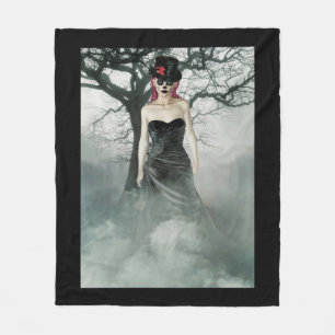Gothic Girl Fleece Blanket