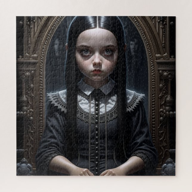 Gothic Girl Haunted Halloween  Jigsaw Puzzle (Vertical)