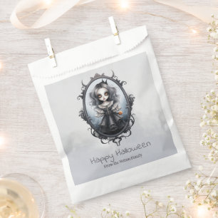 Gothic Girl in Victorian Mirror Happy Halloween Favour Bag