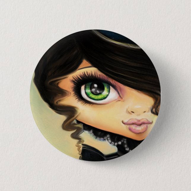 Gothic Girl - Mina 2 Inch Round Button (Front)