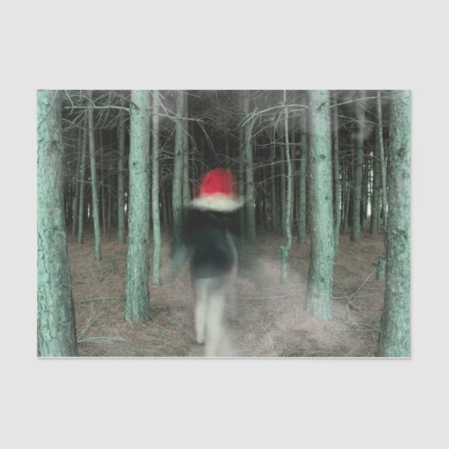 Gothic Girl Modern Black Red Forest Tissue Paper (Front)