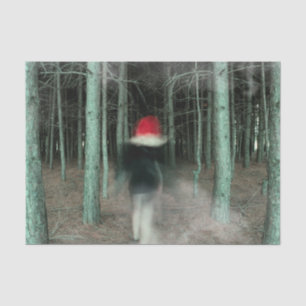 Gothic Girl Modern Black Red Forest Tissue Paper