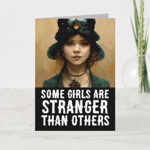 GOTHIC GIRL STRANGE BIRTHDAY GREETING CARD 