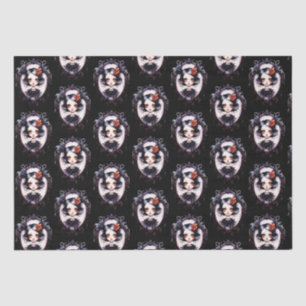 Gothic Girl Victorian Mirror Black Halloween Tissue Paper