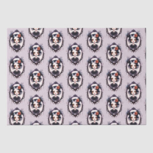 Gothic Girl Victorian Mirror Grey Halloween Tissue Paper