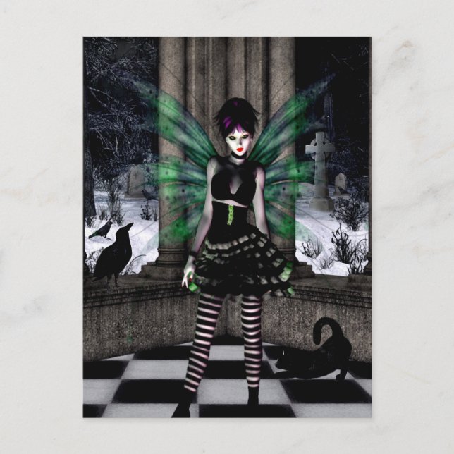 Gothic Girls Winter Games fantasy postcard (Front)
