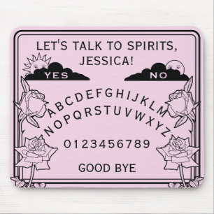 Gothic Girly Pastel Pink Spirit Board Floral  Mouse Pad