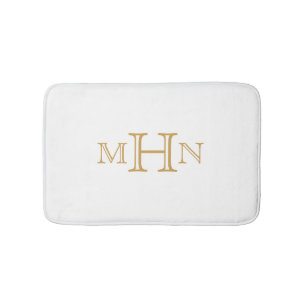 Gothic Glam   Bath Mat   Monogram   White