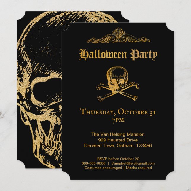 Gothic Glam | Invitations | Black (Front/Back)