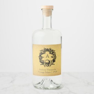 Gothic Glam   Liquor Bottle Label   Gold
