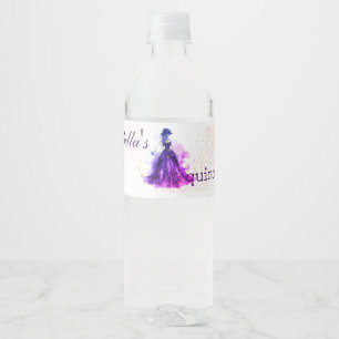 Gothic Glam Quince purple dress Water Bottle Label